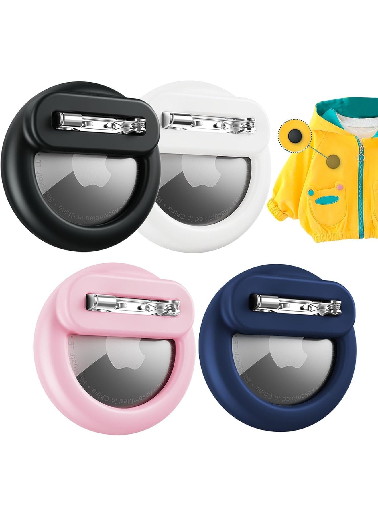 Keep Your Loved Ones Safe with Kids Apple AirTag Holder - Silicone Case with Safety Pins, GPS Tracker for Children, Elderly. Concealed Design for Clothes, Shoes, Backpacks, Ensure Peace of Mind